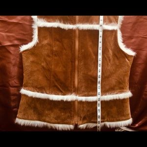 Reversible Genuine Suede Faux Shearling Vest S